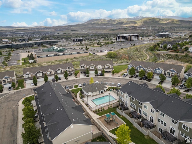 2335 W Cresthaven Ln, Lehi, UT 84043 - drone / aerial view of mountains and a pool
