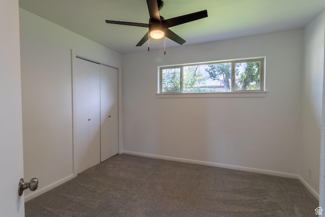 2079 W 3900 S, Roy, UT 84067 - unfurnished bedroom featuring carpet floors, a closet, ceiling fan, and baseboards