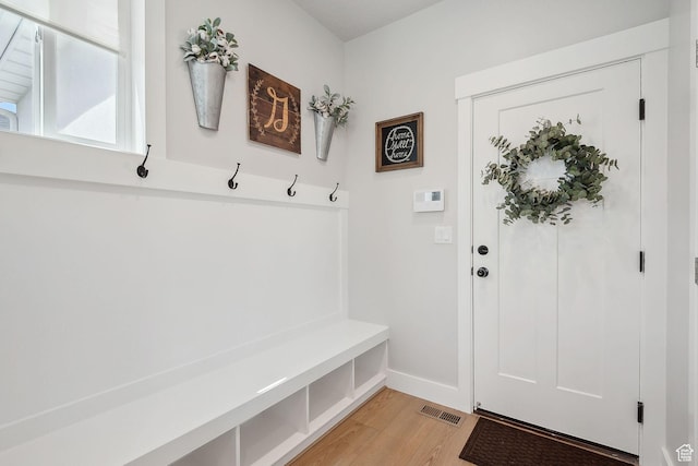 13321 S Split Oak Dr, Herriman, UT 84096 - mudroom featuring light wood-type flooring and baseboards
