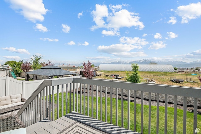 13321 S Split Oak Dr, Herriman, UT 84096 - deck featuring a gazebo and a mountain view