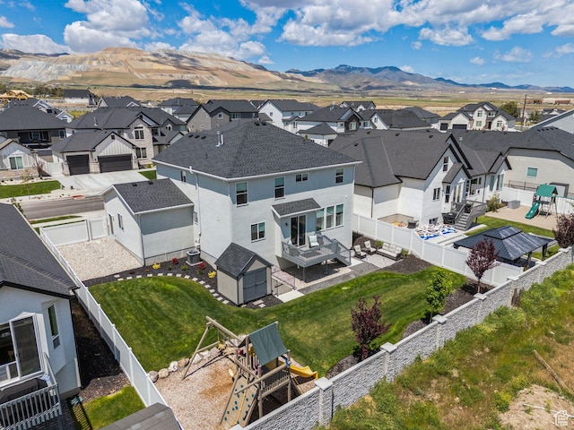 13321 S Split Oak Dr, Herriman, UT 84096 - aerial view of residential area with a mountainous background