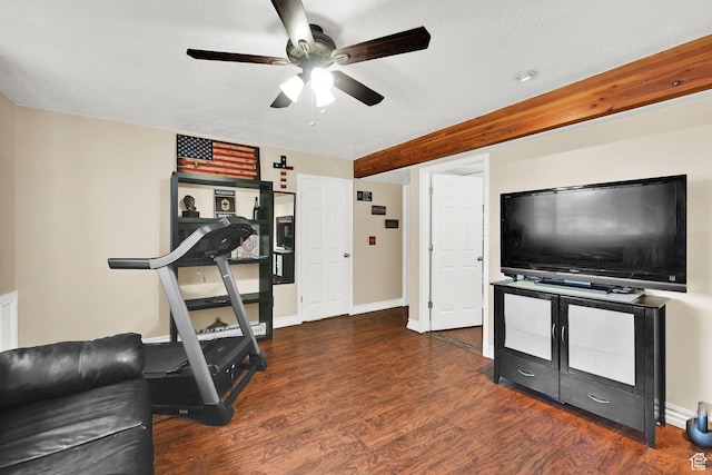 1240 N 2525 W, Layton, UT 84041 - exercise area with a ceiling fan, wood finished floors, and baseboards