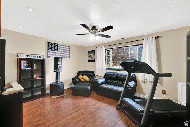 1240 N 2525 W, Layton, UT 84041 - workout room with a ceiling fan, wood finished floors, and baseboards