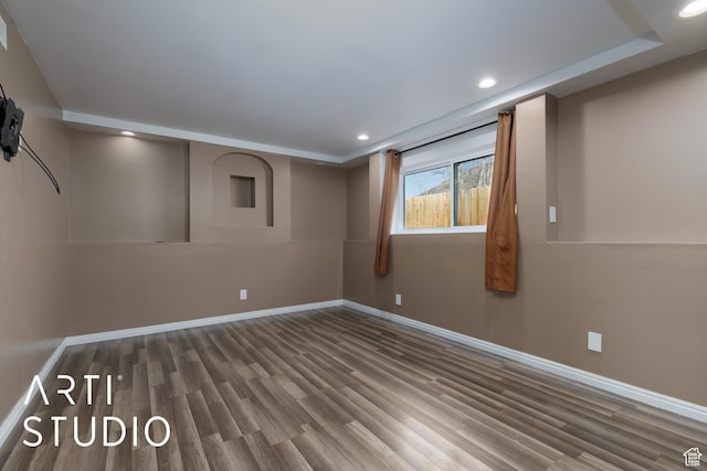 1280 N Gramercy Ave, Ogden, UT 84404 - unfurnished room featuring wood finished floors, baseboards, and recessed lighting