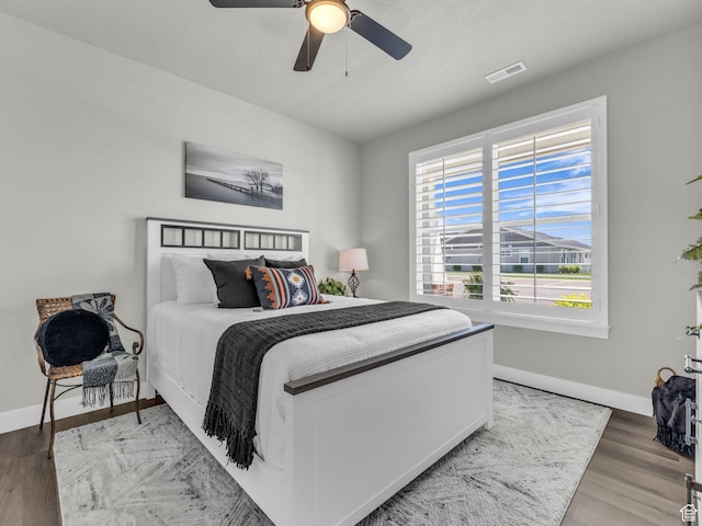 1136 W 1810 S, Orem, UT 84058 - bedroom featuring baseboards, a ceiling fan, and wood finished floors