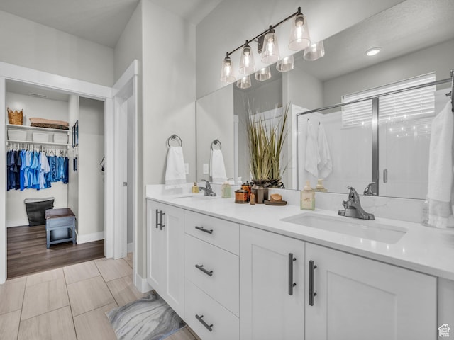 1136 W 1810 S, Orem, UT 84058 - full bath with double vanity, a stall shower, and a spacious closet