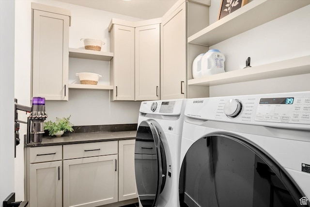 11661 N Shoreline Dr, Hideout, UT 84036 - washroom featuring independent washer and dryer and cabinet space