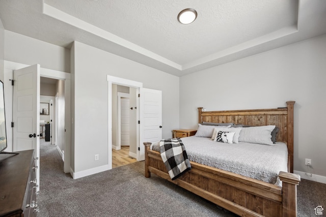 1228 N 100 E, Nephi, UT 84648 - bedroom with a tray ceiling, carpet, a textured ceiling, and baseboards
