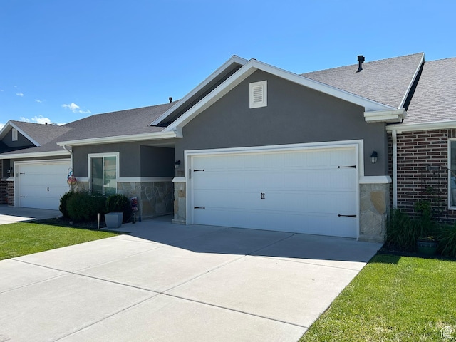 1224 S Grace Way, Layton, UT 84041 - single story home featuring a garage, a shingled roof, stucco siding, and concrete driveway