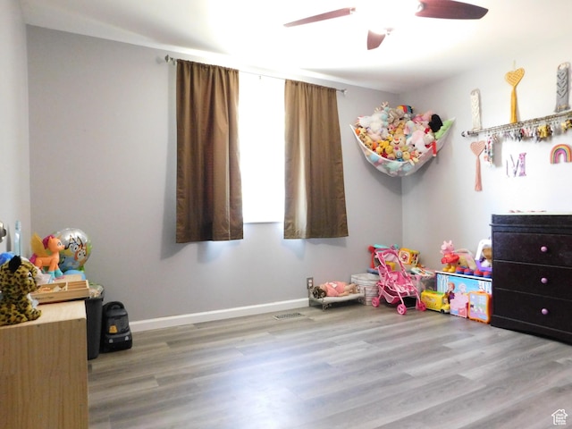 9467 S 250 E, Sandy, UT 84070 - game room with wood finished floors, a ceiling fan, and baseboards