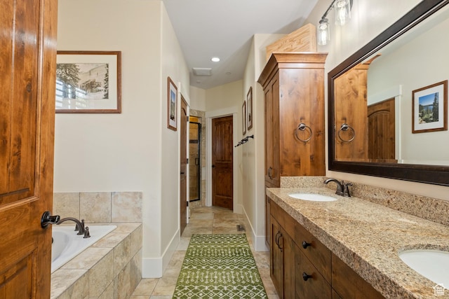 10371 N Sightline Cir, Hideout, UT 84036 - full bath with double vanity, a garden tub, and baseboards