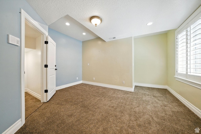 62 W 225 N, Lindon, UT 84042 - spare room with a textured ceiling, carpet, healthy amount of natural light, baseboards, and recessed lighting