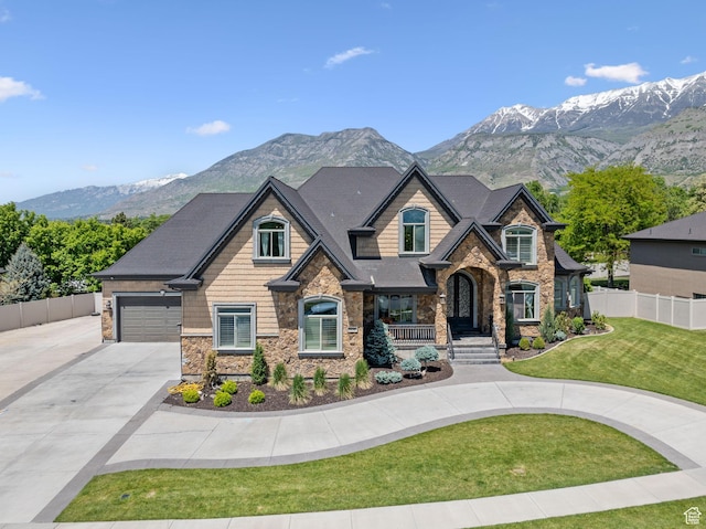 62 W 225 N, Lindon, UT 84042 - craftsman house with stone siding, driveway, and a mountain view