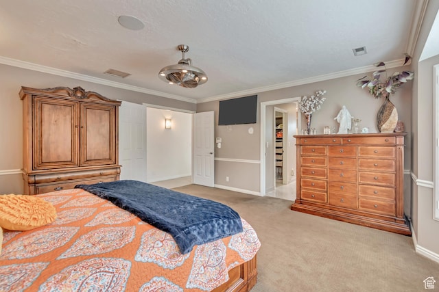 11198 S Wyngate Ln E, Sandy, UT 84092 - bedroom with light colored carpet, ornamental molding, and baseboards
