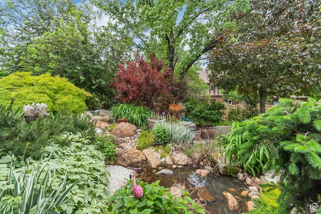11198 S Wyngate Ln E, Sandy, UT 84092 - view of yard with a small pond
