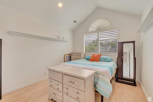 11198 S Wyngate Ln E, Sandy, UT 84092 - bedroom with light wood-style floors, vaulted ceiling, and baseboards