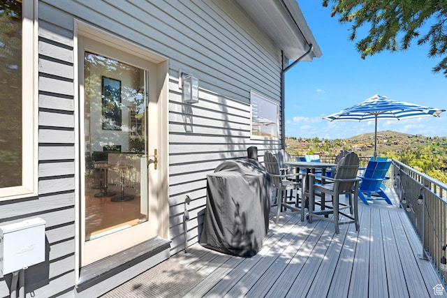 7340 Buckboard Dr N, Park City, UT 84098 - wooden deck featuring outdoor dining area