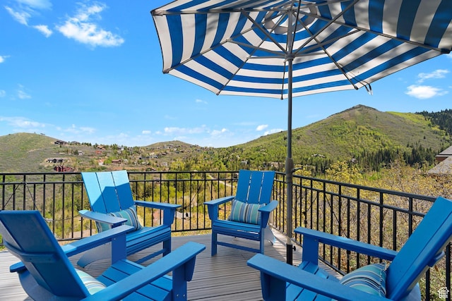 7340 Buckboard Dr N, Park City, UT 84098 - wooden terrace with a mountain view