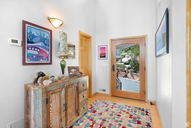 7340 Buckboard Dr N, Park City, UT 84098 - entrance foyer with light wood-type flooring and baseboards