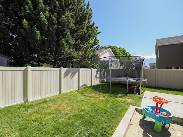 385 E 570 S, American Fork, UT 84003 - view of yard featuring a trampoline and a patio