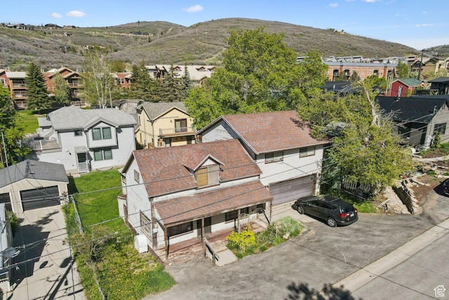 1020 Woodside Ave, Park City, UT 84060 - aerial perspective of suburban area with a mountain backdrop