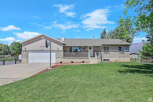 3966 W 2200 N, Plain City, UT 84404 - ranch-style house featuring driveway, an attached garage, and covered porch