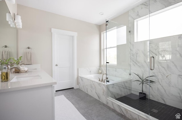 1562 E 3900 S Unit 106, Millcreek, UT 84124 - full bath featuring plenty of natural light, a bath, a marble finish shower, and double vanity