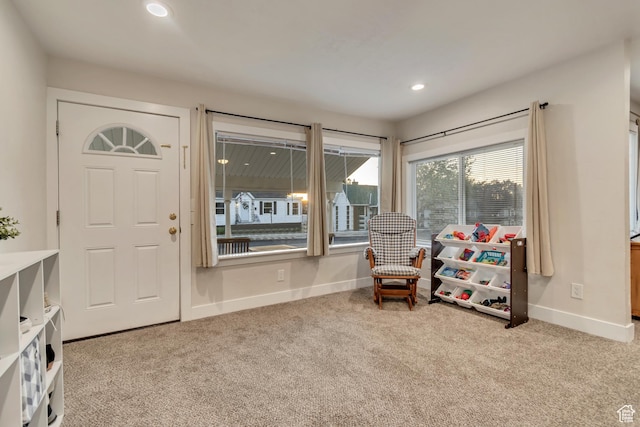 2867 S Cyprus Ln, Magna, UT 84044 - sitting room featuring carpet, baseboards, and recessed lighting