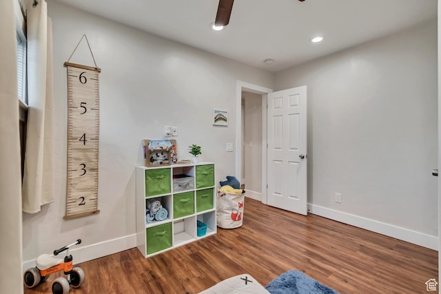 2867 S Cyprus Ln, Magna, UT 84044 - game room featuring wood finished floors, baseboards, and recessed lighting