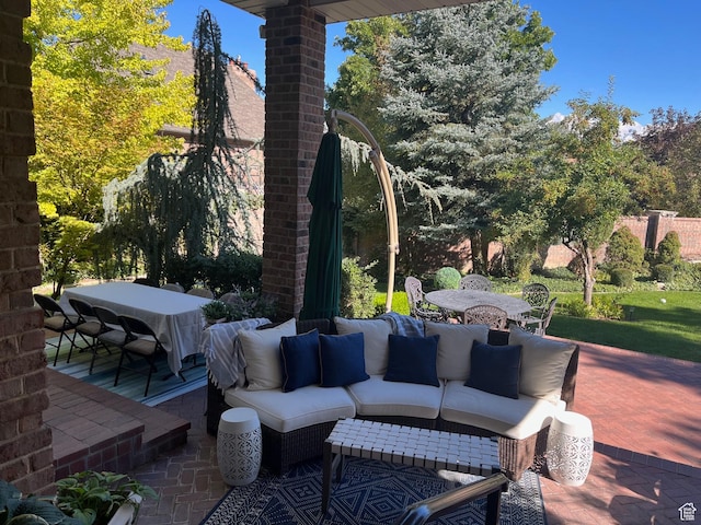 2051 E Normandywoods Ct, Holladay, UT 84117 - view of patio featuring outdoor dining space and an outdoor living space