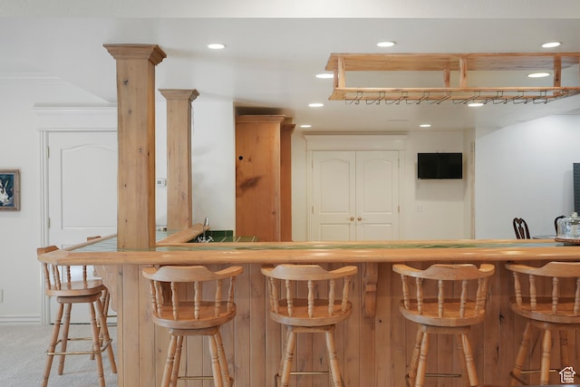 2051 E Normandywoods Ct, Holladay, UT 84117 - indoor wet bar featuring recessed lighting and carpet