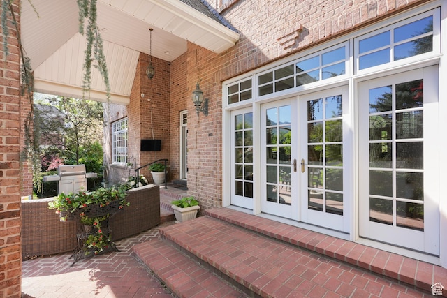 2051 E Normandywoods Ct, Holladay, UT 84117 - view of patio / terrace with french doors and grilling area