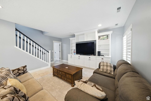 10416 S Vermillion Dr W, South Jordan, UT 84009 - living area with stairway, recessed lighting, and baseboards