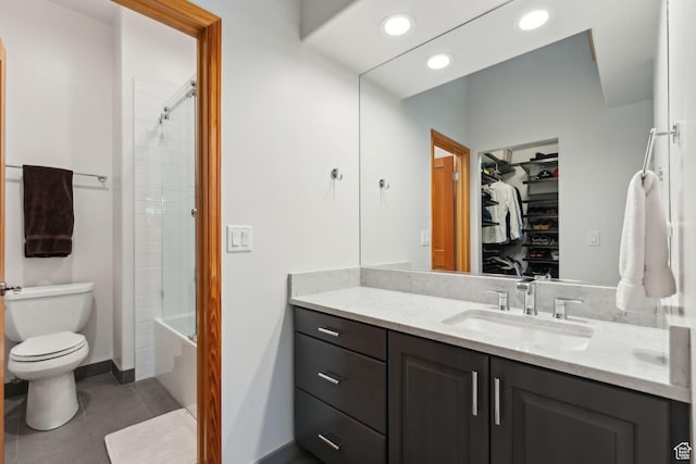 2464 Deer Lake Dr, Park City, UT 84060 - full bathroom featuring vanity, toilet, tile patterned floors, bathtub / shower combination, and a walk in closet