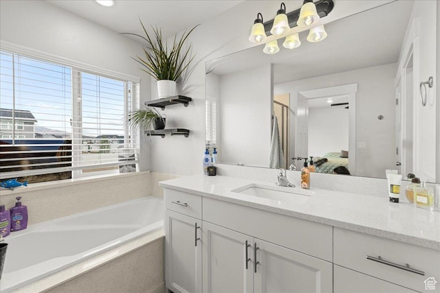 464 S Trejo Ridge Rd, Grantsville, UT 84029 - ensuite bathroom featuring vanity, a bath, and a stall shower