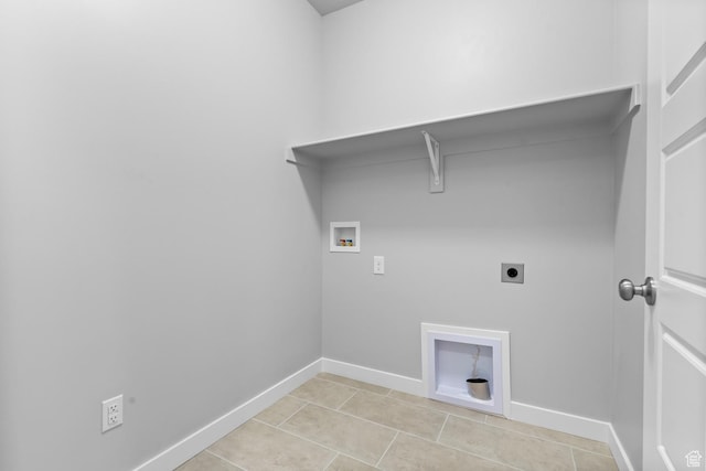 9806 N Willowbank Dr, Highland, UT 84003 - laundry area featuring electric dryer hookup, washer hookup, baseboards, and light tile patterned floors