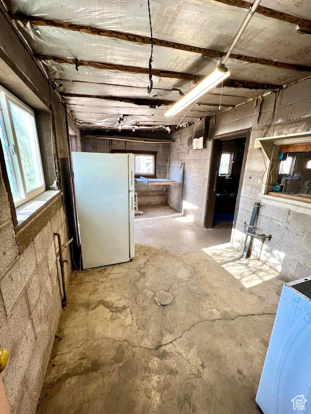 509 E 300 N, Richfield, UT 84701 - basement with freestanding refrigerator and concrete block wall