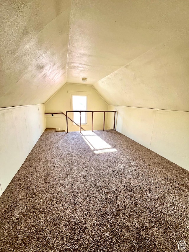 509 E 300 N, Richfield, UT 84701 - additional living space featuring lofted ceiling, carpet, and a textured ceiling