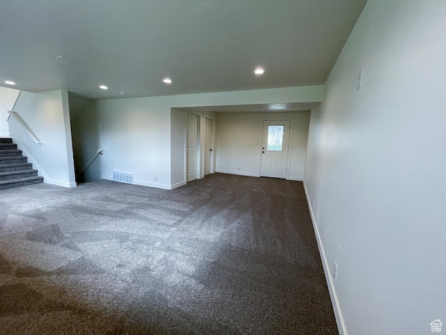 685 S Idaho Ave E, Provo, UT 84606 - spare room with recessed lighting, dark carpet, baseboards, and stairs