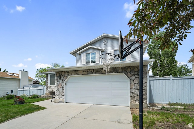 1213 E Earl Way S, Sandy, UT 84094 - view of front facade with stone siding, concrete driveway, and a garage