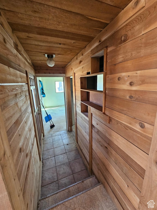 44600 W Hwy 40, Fruitland, UT 84027 - hall featuring wood walls and wood ceiling