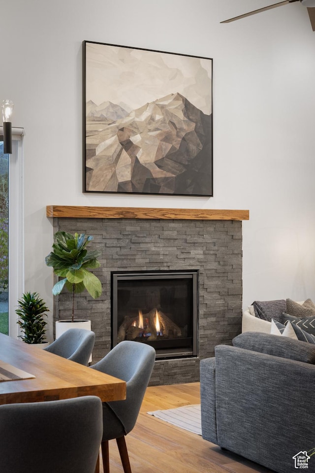 1753 Teal Dr, Kimball Junction, UT 84098 - living room featuring wood finished floors and a fireplace