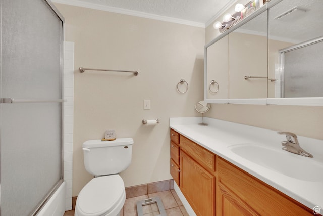 2848 N 2200 W, Salt Lake City, UT 84116 - full bath featuring vanity, toilet, tile patterned floors, crown molding, and baseboards