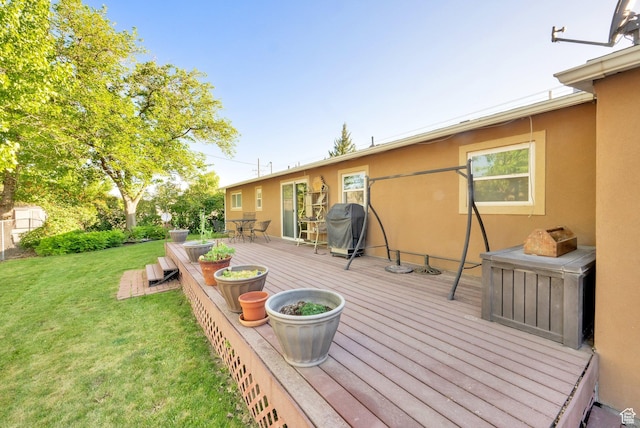 2848 N 2200 W, Salt Lake City, UT 84116 - wooden terrace with a yard, outdoor dining area, and area for grilling