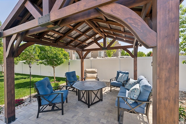 2391 S 330 E, Heber City, UT 84032 - fenced backyard featuring a gazebo, a patio, and an outdoor living space