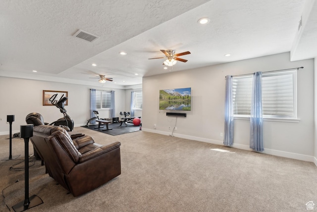 2391 S 330 E, Heber City, UT 84032 - living room featuring recessed lighting, baseboards, a ceiling fan, and carpet flooring