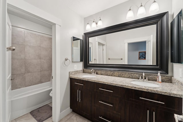 2391 S 330 E, Heber City, UT 84032 - full bathroom featuring double vanity, toilet, tile patterned floors, and baseboards