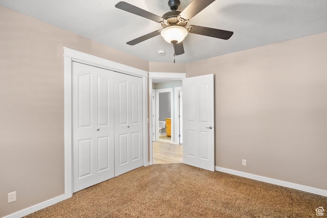 1291 E 5630 S, South Ogden, UT 84403 - unfurnished bedroom featuring carpet, baseboards, a closet, and a ceiling fan