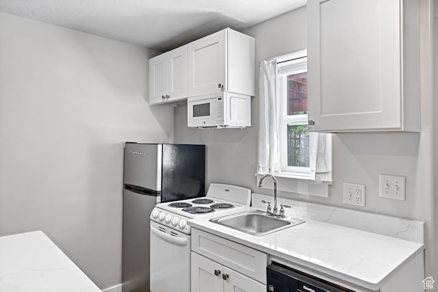 1291 E 5630 S, South Ogden, UT 84403 - kitchen with white appliances, a sink, and white cabinetry