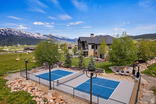 3858 E Eagle Ct, Eden, UT 84310 - view of pool featuring a tennis court and a mountain view